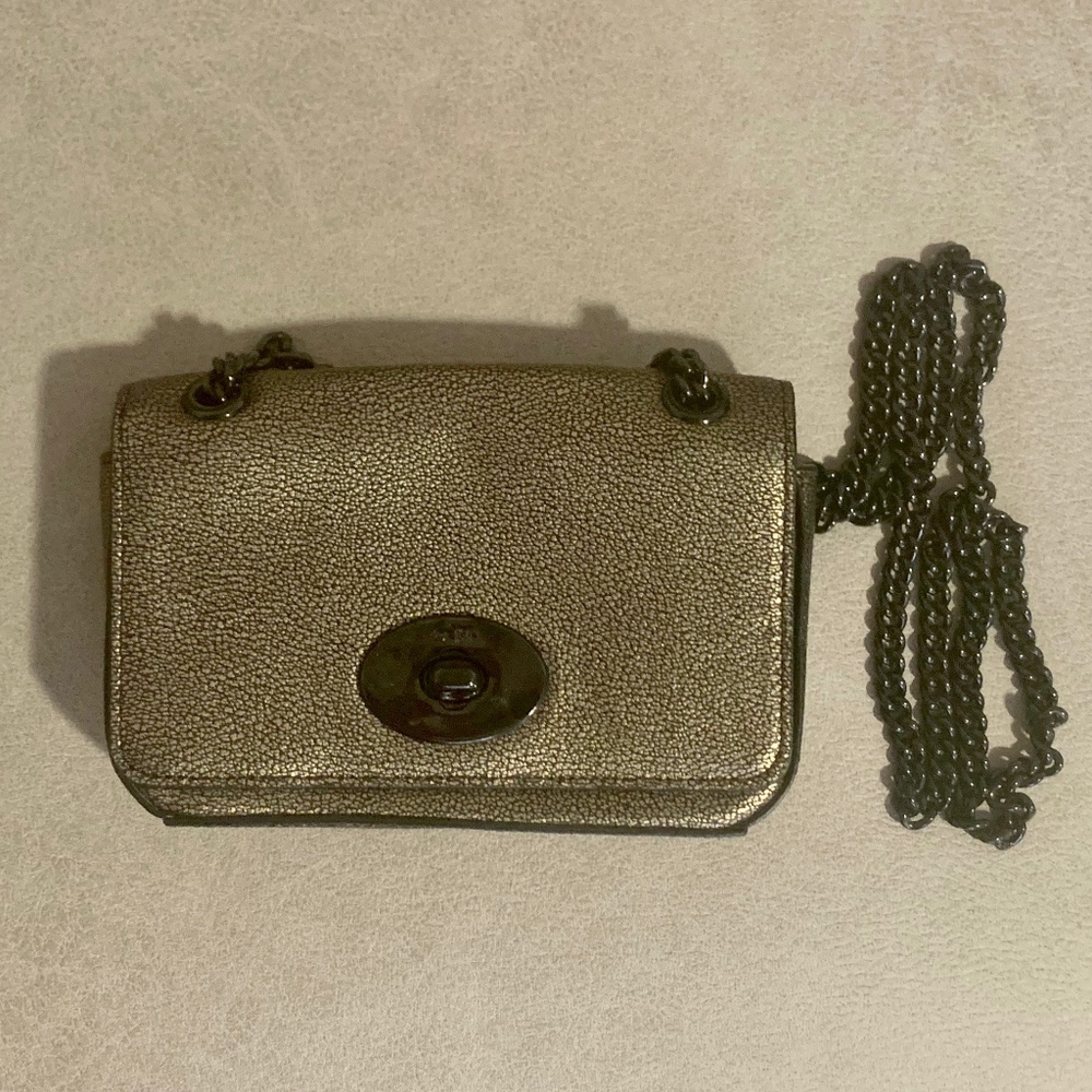 Coach Gold/Bronze Metallic Leather Crossbody